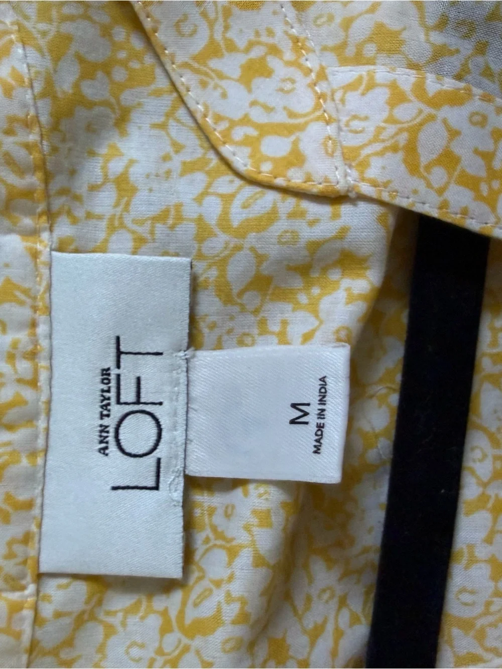 LOFT Yellow Floral Puff Sleeve Blouse